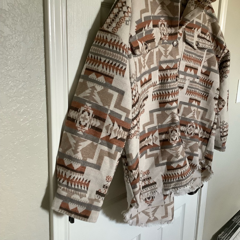 Tribal Print Button-Up Jacket - image 6